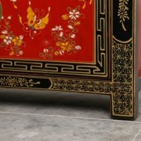 Table console en bois massif de style chinois antique, portes et tiroirs en laiton vieilli, longues pattes, multifonctionnelle, salon, maison, bar, cuisine