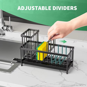 고품질 스펀지 홀더 싱크대 캐디, 브러쉬 홀더 포함 주방 싱크대 정리함 - Product Image 5