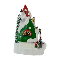Nouveauté : Décoration de Noël en polyrésine, gnome musical LED, Père Noël champignon avec porte ouverte, artisanat de Noël