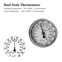 Kit de thermopuits sans soudure pour cloison, 1/2' NPT, thermomètre bimétallique sans soudure de 9 pouces en acier inoxydable, accessoires pour brassage maison