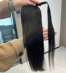 Economica Estensione di Capelli Umani Vergini Vietnamiti al 100% Body Wave Kinky Straight, Coda di Cavallo Avvolgente con Clip - Product Image 3