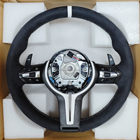 Volant sport en cuir pleine fleur avec bande supérieure blanche pour BMW F10 M5 F20 F30 F32 M3 F80 M4 F82 M2 F87 F11 F13 X5 F15 X6 F16