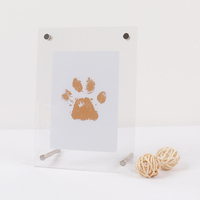 Cadre photo numérique en bois pour empreintes de pattes d'animaux, cadre photo 1 couleur, à poser sur table, gratuit