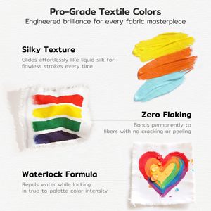 Pintura Profesional para Tela de 25 ml, Permanente, No Tóxica, para Dibujar y Decorar Ropa, Camisetas y Zapatos - Product Image 2