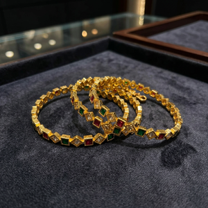 PADMAWATI Private Limited Luxury Tungsten Gold Plated Multi Color Women's Traditional Bangles Set Indian Bridal Wedding <b>Gift</b> - Product Image 3