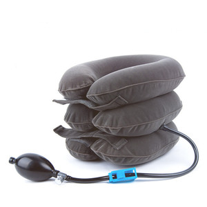 Inflatable <b>Neck</b> <b>Pillow</b> Cervical Traction Device Gray Manual <b>Neck</b> Support Home Use - Product Image 5