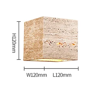 Wabi Sabi Travertin <span class=keywords><strong>Extérieur</strong></span> Pierre <span class=keywords><strong>Applique</strong></span> <span class=keywords><strong>Murale</strong></span> Étanche Lumière LED <span class=keywords><strong>Applique</strong></span> pour Porte Couloir et Chambre Décor - Product Image 6