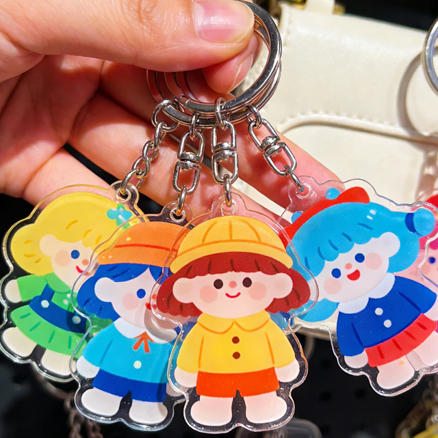 Personalized Acrylic Keychain With Custom Image Logo Clear Printing Scratch Resistant Keyring for Family Friends