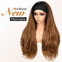Wig rambut ikal berlapis 26 inci tanpa lem dengan tekstur Yaki, tidak kusut, serat tahan panas, wig ramah pemula