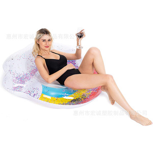 <b>Inflatable</b> Rainbow Cloud Sequined Swimming Ring 120Cm Thickened PVC Adult Water Float Novelty Design - Product Image 3