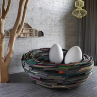 Mode tendance microfibre tissu nid d'oiseau canapé Design créatif pour club de loisirs meubles de salon élégants