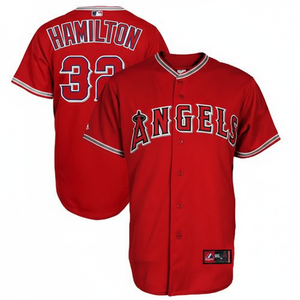 Anges rouge bouton bas baseball jersey sergé patch broderie - Product Image 1