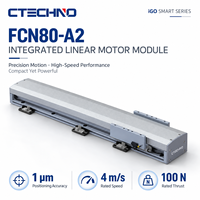 Module de moteur linéaire haute précision CTECHNO FCN80-A2, positionnement 1 µm, entraînement direct 100 N, 4 m/s, plateau linéaire intégré