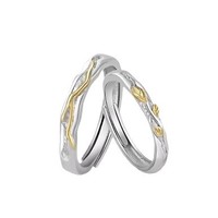 Bague de couple Fengchun en argent sterling S925, motif feuille de bois mort, pour hommes et femmes, design personnalisé et tendance