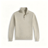 Veste décontractée pour homme, nouvelle collection automne-hiver, coupe slim, tricotée, col montant, demi-zip, style sportif.