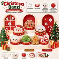 Pack de jouets squishy de Noël transfrontalier, jouets à presser en forme de pain de Noël de dessin animé, jouet sensoriel souple de décompression pour cadeau de Noël