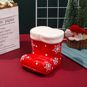 Quality Craft XL00955 Babbo Natale stivali con alberi decorazione per le vacanze, rosso