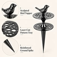 Décoration de jardin en forme d'oiseau noir creux à enfouir dans le sol, pour pelouse, extérieur et aménagement paysager