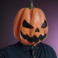 Masque intégral en latex de citrouille effrayante pour les fêtes à thème Halloween et Pâques - Design tendance