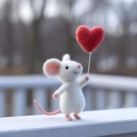 Kit de feutrage à l'aiguille fini, petit cœur, ballon, souris, Saint-Valentin, fait main, en feutre de laine imperméable, décoration, cadeau, ornement
