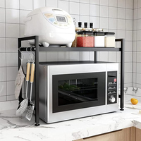Étagère de comptoir extensible robuste à 2 niveaux pour four à micro-ondes, support de four à micro-ondes pour l'organisation de la cuisine