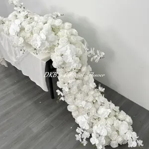 Wedding Decoration Supplies Wholesale Silk Natural Touch White 5d Flower Runner Arrangement Wedding