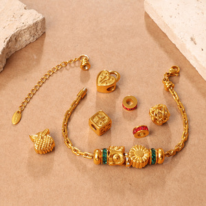 Pulsera de Cuentas Estilo Europeo Americano, con Diseño de Copo de Nieve y Estrella de Ocho Puntas, de Aleación de Zinc, Unisex, para Regalo - Product Image 3