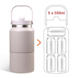 Vaso Térmico Personalizado de Gran Capacidad, 64 oz, Acero Inoxidable 18/8, Libre de BPA, con Tapa y Asa, Bicolor, para Bebidas Calientes/Frías, Tipo Growler para Cerveza - Product Image 4
