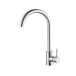 Polished Hot And Cold Basin Sink Water Taps Mixers 304 Stainless Steel Kitchen Faucet