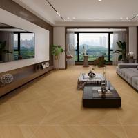 Carrelage en porcelaine effet bois Chevron Blaze Build prêt à poser 600x1200 9mm Mat Antidérapant Briques de feu Chêne clair Moderne Salle de bain