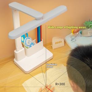 Lampe de table pliable à LED avec horloge, porte-stylo, rechargeable par USB, lumière de protection des yeux, lampe de bureau pour l'étude - Product Image 3