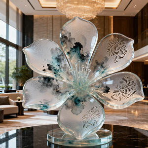 Estatua de resina moderna con diseño de hielo personalizado, juguete artístico de polipiedra transparente 3D del fabricante - Product Image 3