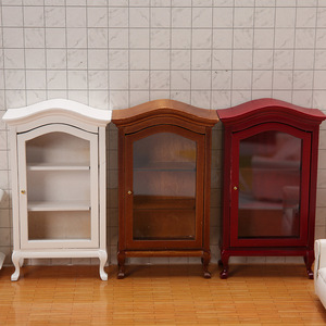 1/12 Mini casa de muñecas en miniatura muebles de casa de muñecas Pantalla de simulación con accesorios de madera colección gabinete de vino librería - Product Image 2