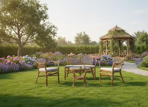 Ensemble de table basse en rotin Fladeo, design asiatique moderne fait main, pour un salon confortable et durable - Product Image 3