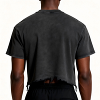T-shirt pour homme en polyester/coton 240g, personnalisable en gros, impression personnalisée, lavage lourd, style décontracté, doublé, uni