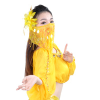 Voile de visage à sequins paon pour danse orientale, masque à franges pour danse indienne et arabe, accessoires de costume de danse orientale pour femmes