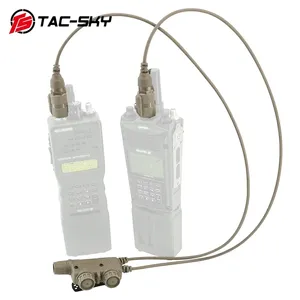 TAC-SKY casque de tir tactique Ptt 6 broches double Comm V2 PTT pour AN/<span class=keywords><strong>PRC</strong></span> <span class=keywords><strong>152</strong></span> 148 163 Radio pour casque tactique COMTAC SORDIN - Product Image 1