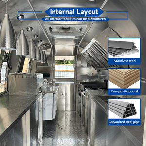 Remolque de Comida Comercial Retro Totalmente Equipado, Camión de Comida Móvil, Tractocamión, Remolque de Comida Personalizado con Barbacoa de Carbón <span class=keywords><strong>para</strong></span> la Venta - Product Image 3