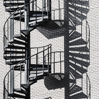 Escalier en spirale métallique sur mesure pour extérieur, en acier galvanisé, pour projet d'accès au grenier d'une villa