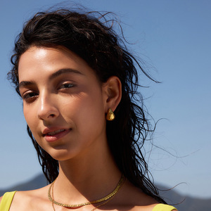 <b>Stud</b> Earrings Water Drop Shape <b>Titanium</b> Steel Beachwear Jewelry Geometric Design - Product Image 4