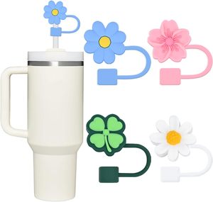 Protège-pailles anti-poussière de 0,4 pouce avec embouts en silicone/PVC multi-designs pour pailles de 10 mm pour les fêtes - Product Image 2