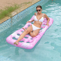 Fauteuil flottant gonflable en PVC, lit d'eau d'été, hamac de piscine, chaise longue