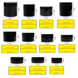 Barattolo <span class=keywords><strong>in</strong></span> <span class=keywords><strong>Plastica</strong></span> PET Nero da 50/60/80/100/120/140/150/180/200/250/300/400/500 ml per Crema, Lozione, Burro Corpo per la Cura della Pelle - Product Image 6