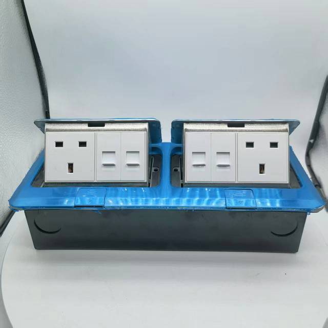 pop up floor socket Home Durable Stainless Steel 13A Slow Pop up Dual UK Plug Computer LAN Port British floor socket waterproof