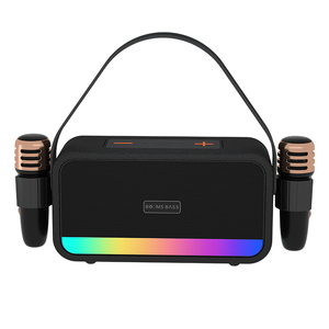 Xách Tay Karaoke RGB máy ánh sáng với 2 microphone 20 Wát Bass Stereo Loa <span class=keywords><strong>Bluetooth</strong></span> không dây với xử lý cho các bên ngoài trời - Product Image 2