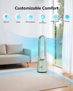 مروحة برج بدون شفرات للتدفئة والتبريد، مروحة كهربائية منزلية بدون شفرات - Product Image 4