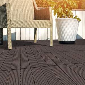 Carrelages de sol de jardin extérieur imperméables pour bricolage terrasse en composite WPC avec planche de terrasse en bois <span class=keywords><strong>effet</strong></span> bois - Product Image 4