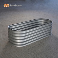 Pot de fleurs en métal galvanisé, résistant à la rouille, avec revêtement en zinc, pour jardin extérieur, conteneur pour plantes, pour la culture d'herbes et de légumes à la maison ou sur la terrasse