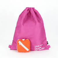 Sac à dos pliable en polyester RPET recyclable et écologique, grande capacité, souple, portable, unisexe, système de transport à cordon, pour l'école et les activités de plein air