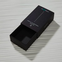 Kotak laci hadiah parfum kemasan kertas karton desain tekstur hitam kustom